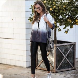 Rock the Boat Pocketed Hooded Ombré Denim Jacket